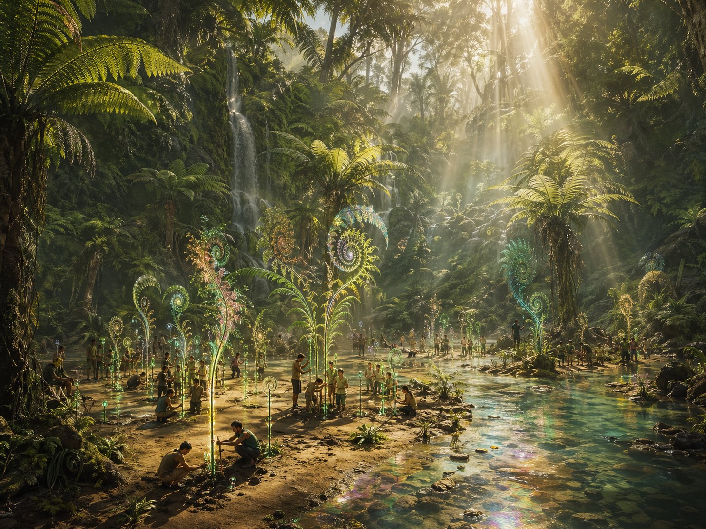 Growing Fractals in the Sunlight